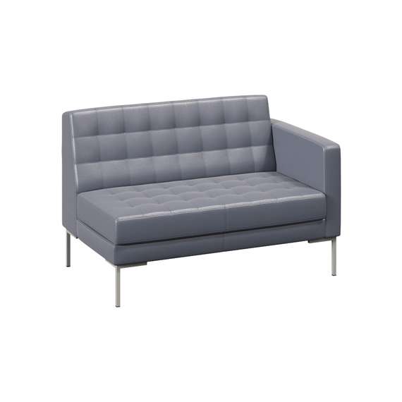 Форест Секция с подлокотником двухместная FR-SP-02 (L) Oregon 17/Металл Серый 1270*800*840