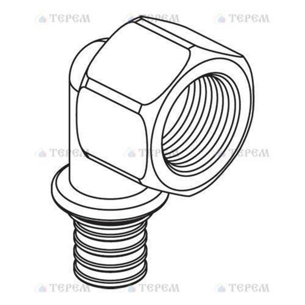 REHAU RAUTITAN Фитинги Угольник-переходник с внутренней резьбой 16-Rp 1/2 RX+ для труб из сшитого полиэтилена аксиальный