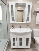 Зеркало шкаф Идеал 80 белый с подсветкой