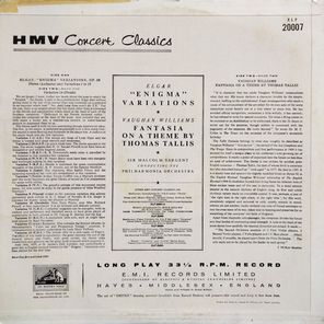 Elgar / The Enigma Variations - Fantasia On A Theme By Thomas Tallis (LP)