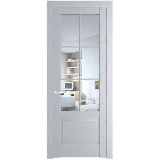 Межкомнатная дверь эмаль Profil Doors 4.2.2 (р.6) PD лайт грей стекло прозрачное