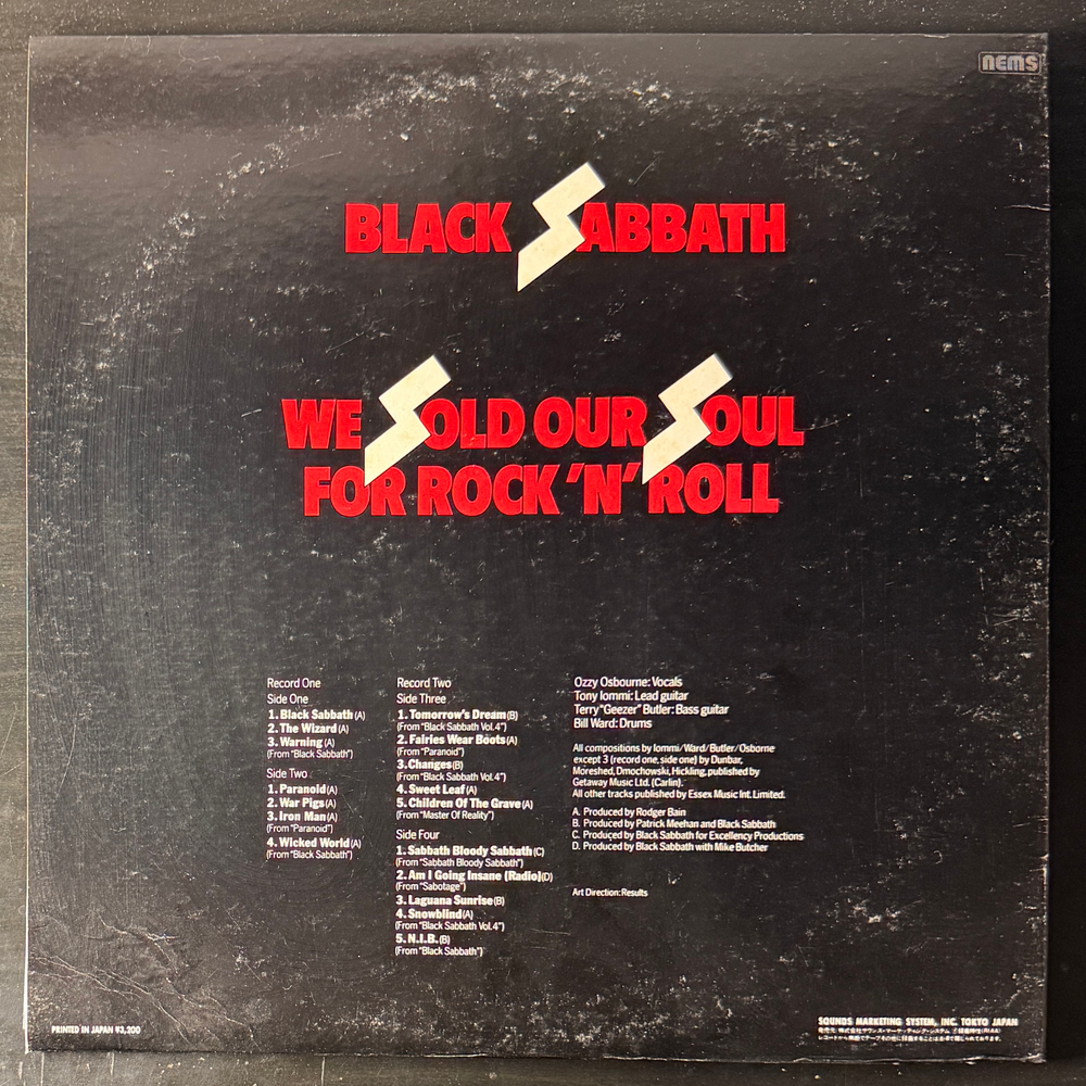 Black Sabbath ‎– We Sold Our Soul For Rock 'N' Roll 2LP (Япония 1980г.) Т