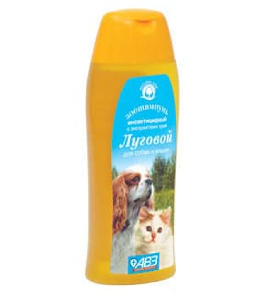 Шампунь "ЛУГОВОЙ" 270мл инсектицидный для собак и для кошек от блох с экстрактами лекарственных трав и ланолином АВЗ Шампунь "ЛУГОВОЙ" 270мл инсектицидный для собак и для кошек от блох с экстрактами лекарственных трав и ланолином АВЗ