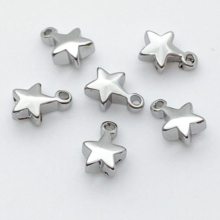 Подвеска Звезда, цвет серебро, размер 7*5 мм, цена за 1 шт