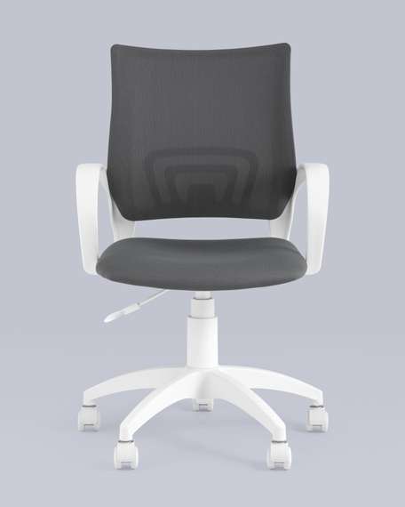 Кресло офисное Topchairs ST-BASIC-W серая ткань крестовина белый пластик