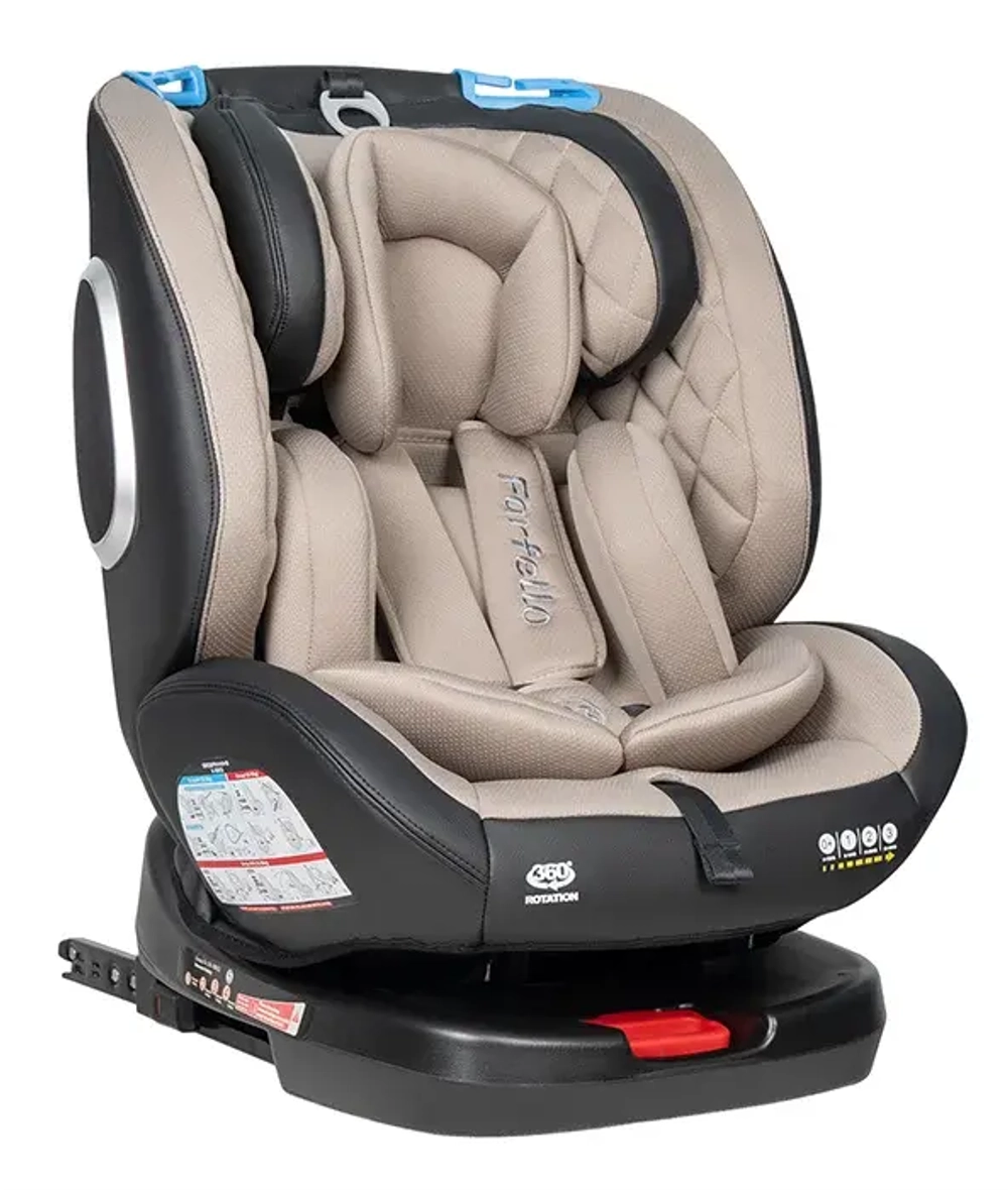 Автокресло детское ISOFIX YB102A NEW (Бежевый экокожа Beige/Black PU)