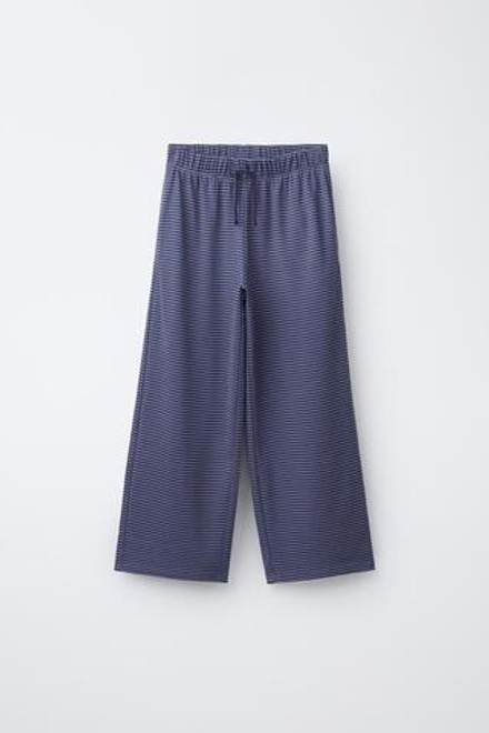 ZARA БРЮКИ ПИЖАМНЫЕ В ПОЛОСКУ, СИНИЙ