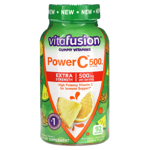 VitaFusion, Power C, жевательные витамины, со вкусом тропических цитрусовых, 92 жевательные таблетки (125 мг в 1 жевательной таблетке)