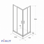 Душевой уголок с поддоном PARLY QZ71BF (100х70х195)