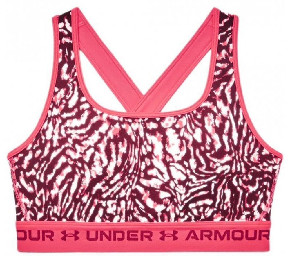 ТОП теннисный Under Armour Women's Armour Mid Crossback Printed Sports Bra - Розовый