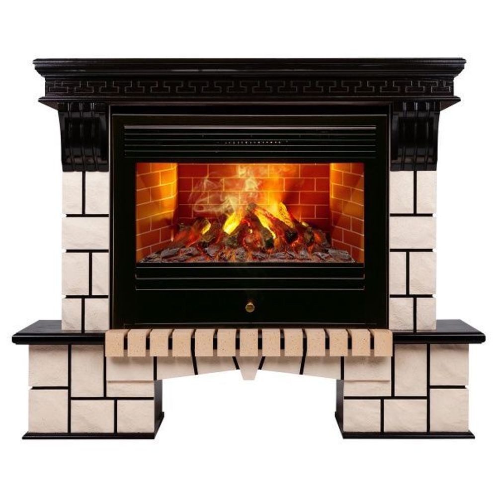 Электрокамин RealFlame Stone 26 AO античный дуб с очагом 3D Novara