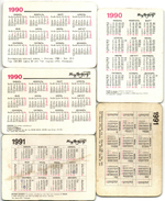 Набор из 5 переливных (стерео) Календариков . Мультфильмы СССР 1990, 1991 гг.