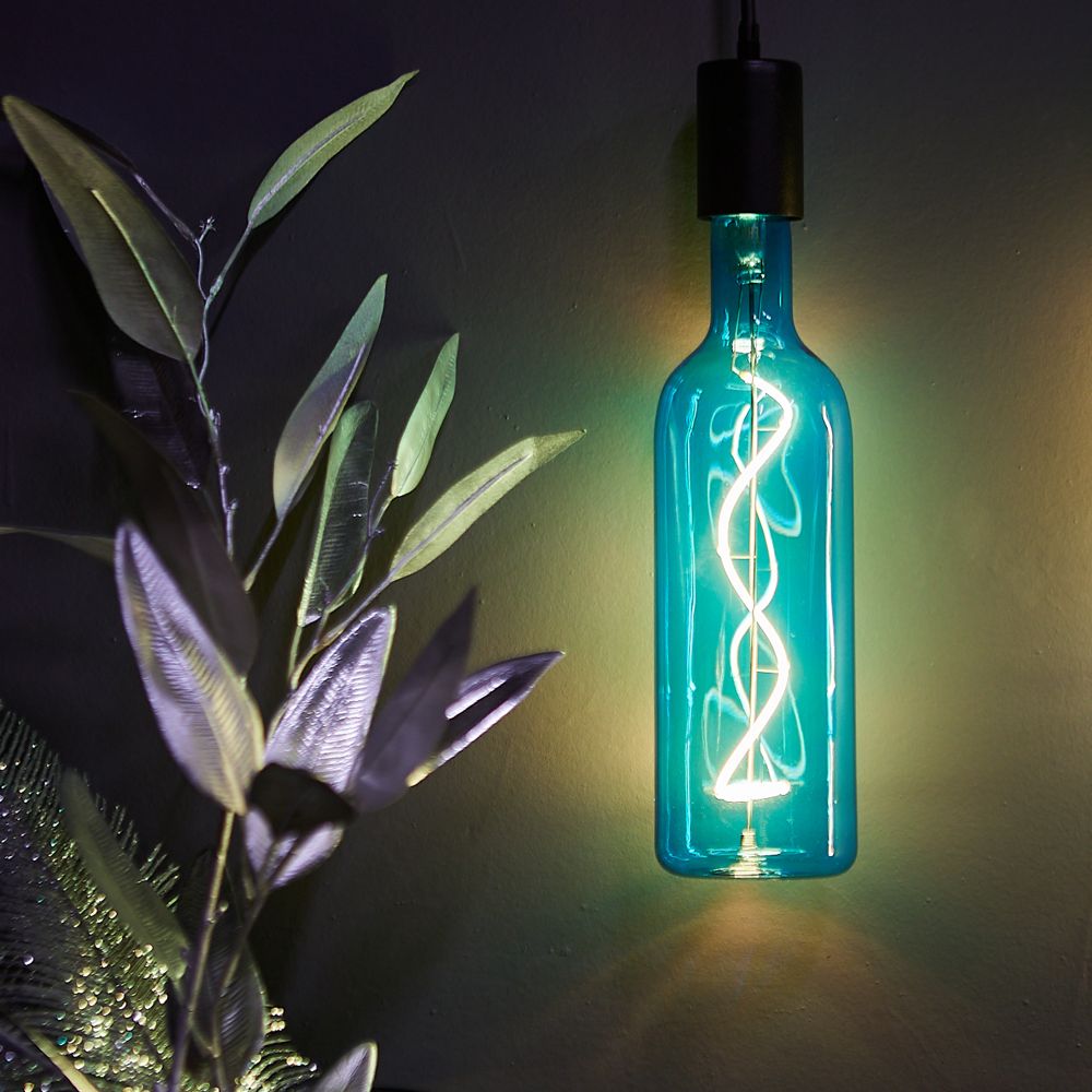 LED-SF21-5W-SOHO-E27-CW BLUE GLS77BL Лампа светодиодная SOHO. Синяя колба. Спиральный филамент. Картон. ТМ Uniel