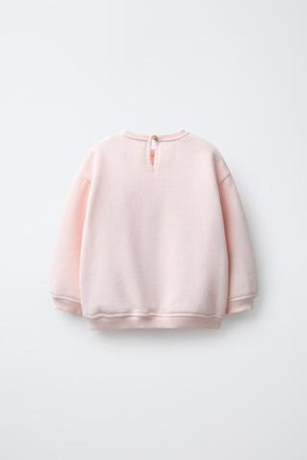 ZARA ТОЛСТОВКА С БАНТОМ ИЗ ВЕЛЬВЕТА, РОЗОВЫЙ