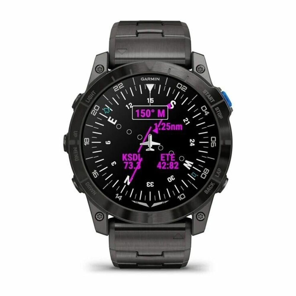 Смарт-часы GARMIN D2 Mach 1 Pro Aviator c вентилируемым титановым браслетом (010-02804-81)