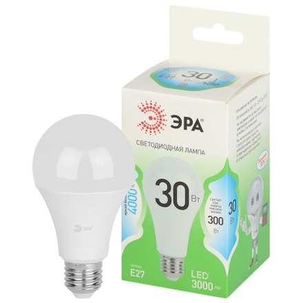 Лампа светодиодная ЭРА GREEN LINE LED A65-30W-840-E27 GL 30Вт груша яркий белый свет E27