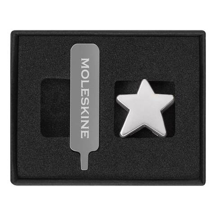 Шильд-символ Moleskine Symbols металл серебристый коробка с европод. Звезда (PINSTARSILV)