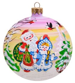 Элита НФШ-1334 Ел. украшение Шар «Дед Мороз и Снегурочка» 100 мм