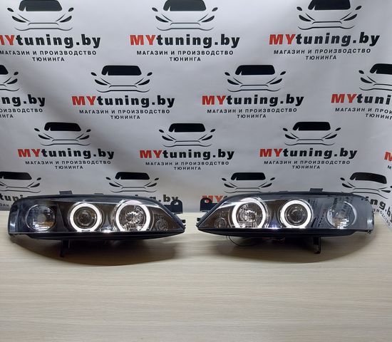 Передние фары Opel Vectra B angel eyes black