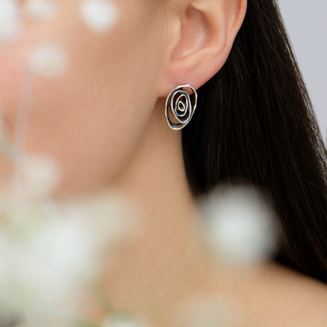 "Тола" серьги в серебряном покрытии из коллекции "Сиам" от Jenavi с английским замком