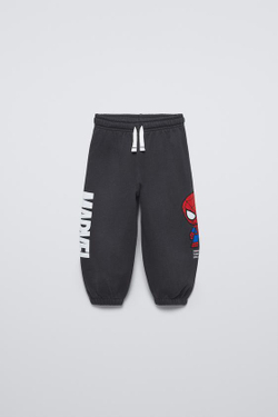 ZARA БРЮКИ-ДЖОГГЕРЫ С ПРИНТОМ SPIDER-MAN © MARVEL, АНТРАЦИТОВО-СЕРЫЙ