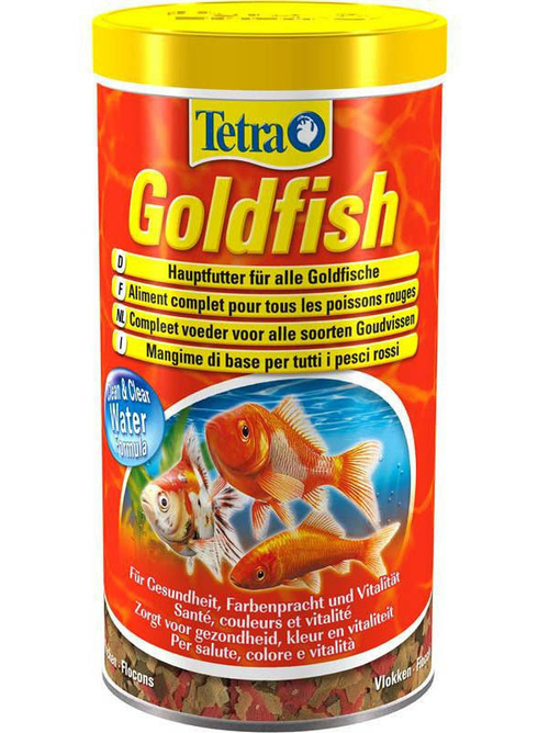 Корм для рыб TetraGoldfish, основной корм для золотых рыбок в хлопьях 1л.