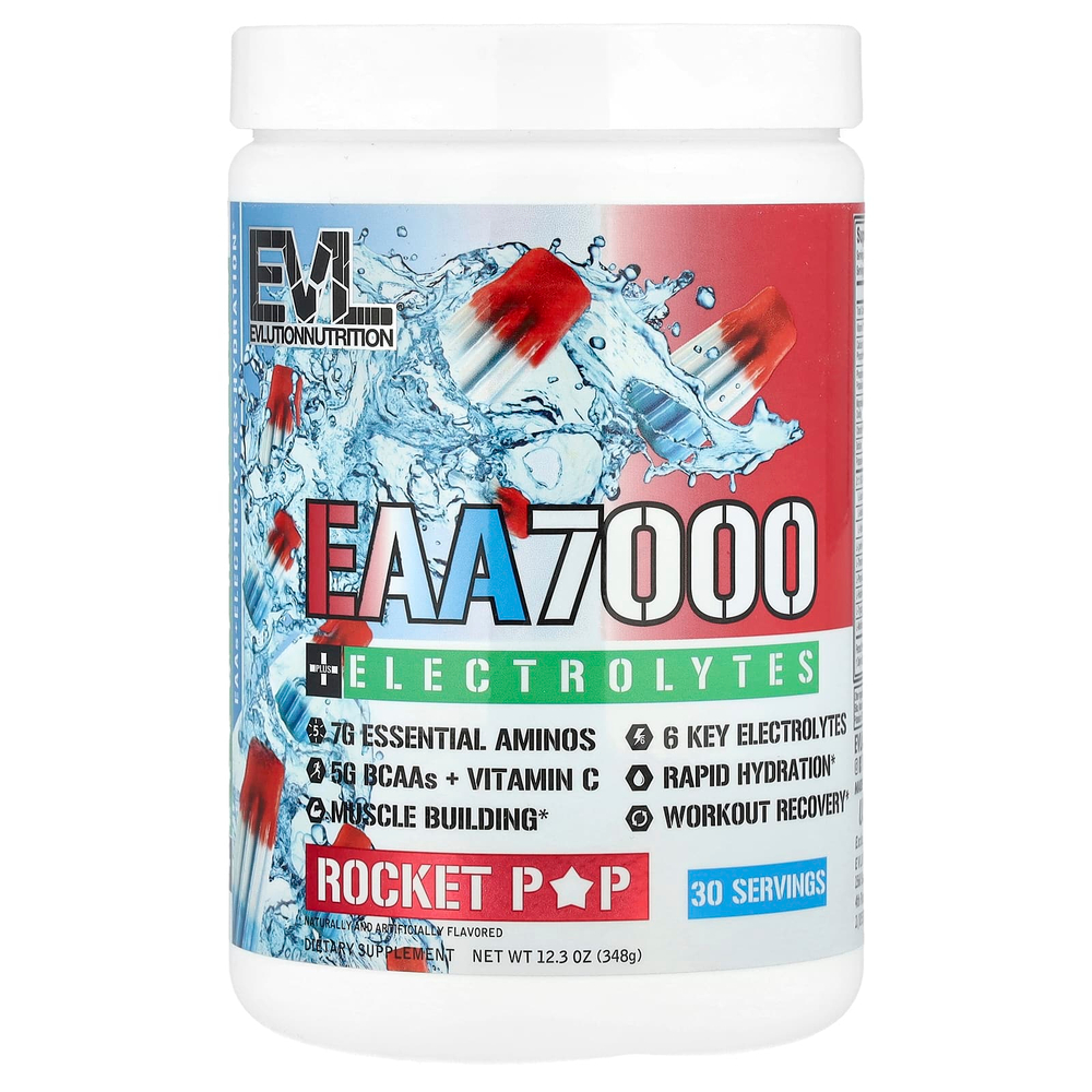 EVLution Nutrition, EAA 7000 + электролиты, Rocket Pop, 348 г (12,3 унции)