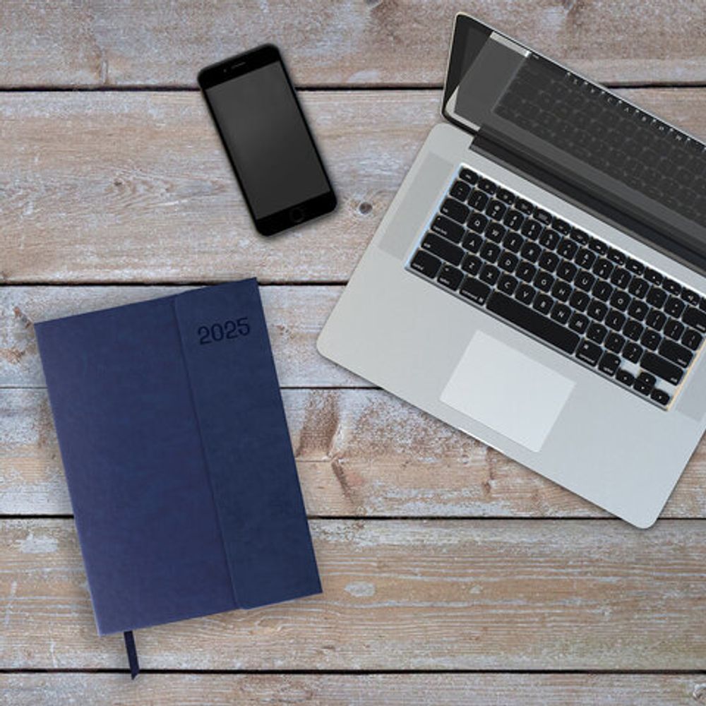 Ежедневник датированный 2025 А5 148х218 мм GALANT "Magnetic", под кожу, клапан, синий, 115710
