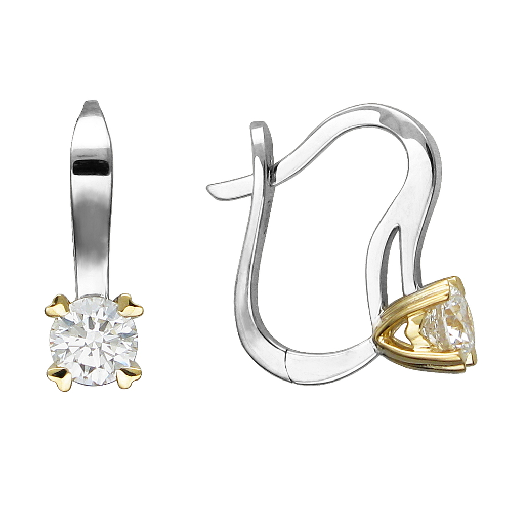 Серьги с бриллиантами  из комбинированного золота JA-S-С6812349
