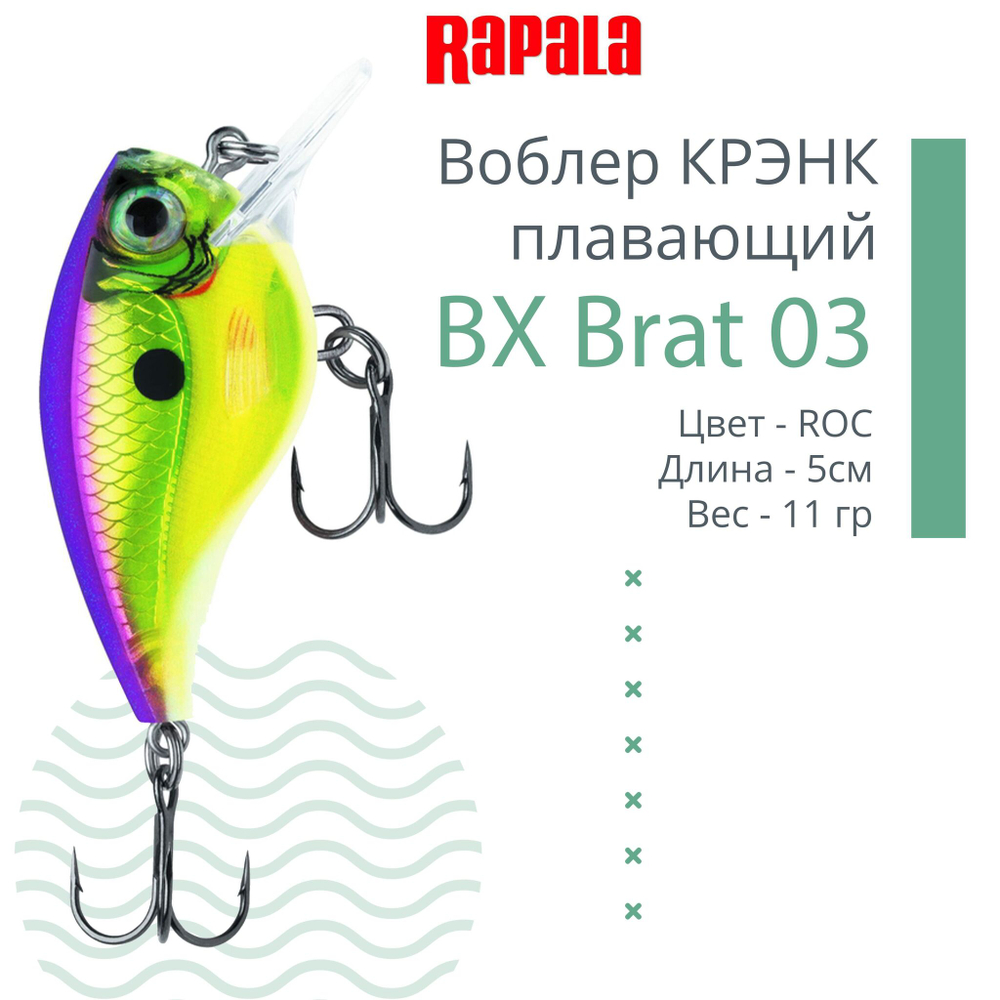 Воблер BX Brat 06, 5см, 11г, цвет CSD, плавающий