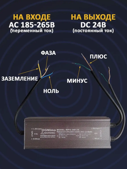 Блок питания наружный 220В / 24В / 300W / IP67