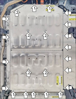 Защита аккумуляторной батареи. 4 мм, Алюминий для Li Auto L7 2024-н.в., Motodor.349909