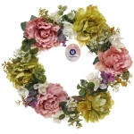 Цветы искусственные венок «Фантазия» 42см нежно-белый