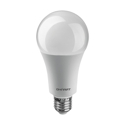 Лампа светодиодная LED Онлайт, E27, A60, 25 Вт, 4000 K, холодный свет
