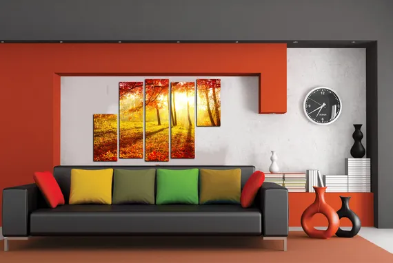 Модульная картина"Осенний листопад"