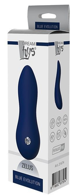 Синий клиторальный стимулятор ZELUS - 11 см. (Цвет: синий)