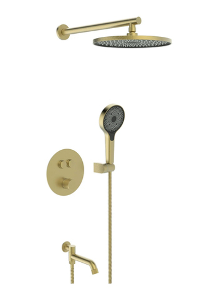 25005-3S Встроенный смес для ванны с 3-функ. термостат (МАТ. ЗОЛОТО) ViEiR  (6/1шт)