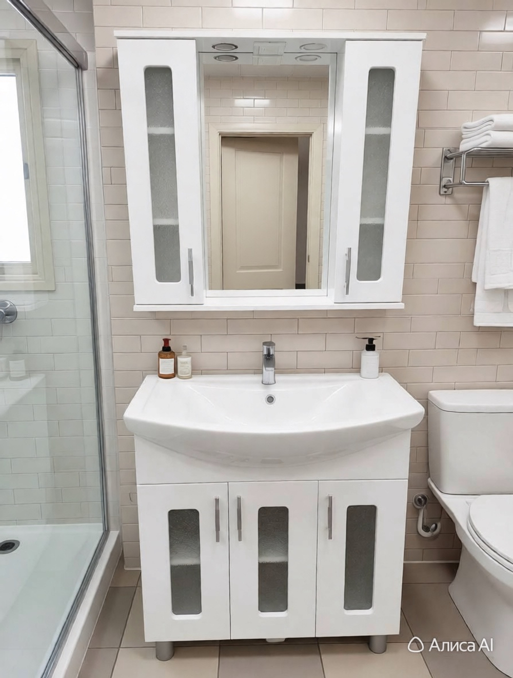 Комплект мебели Идеал 80 - зеркало с тумбой и раковиной Балтика