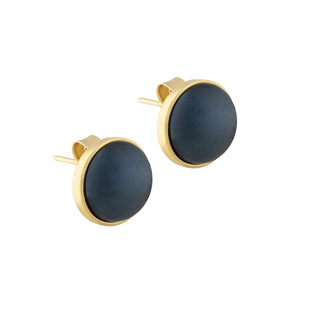 Серьги пусеты Possebon Pearl Black Agate A1992.4 BW/G