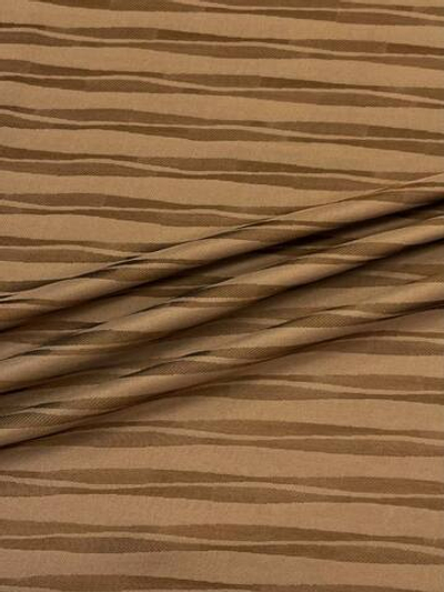 Шелк с п/э и вискозой терракотовый в коричневую полосу