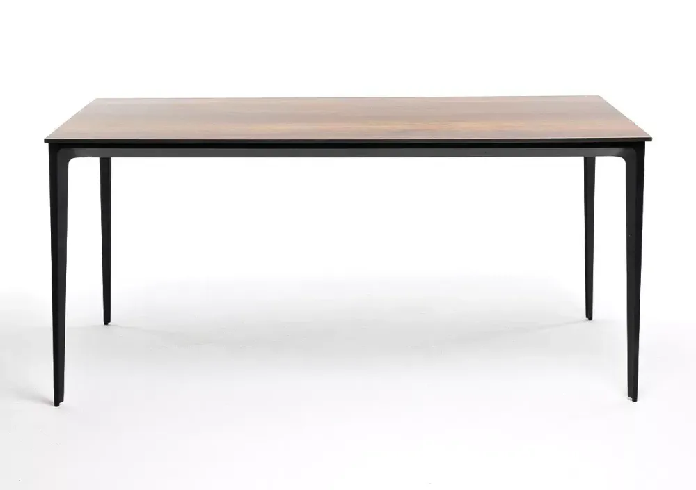 "Малага" обеденный стол из HPL 160х80см, цвет "дуб", каркас черный