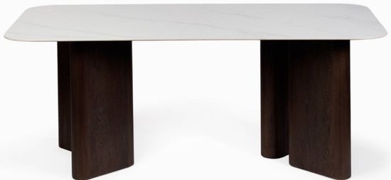 Обеденный стол Fabio 180х90 деревянные ножки, столешница из камня 