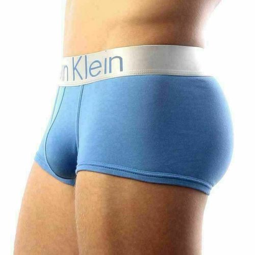 Мужские трусы хипсы голубые Calvin Klein Boxer Steel Blue