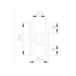 СТАНДАРТ Рамка средняя двери - центральный ригель (5,40 м) шампань матовая (AL) (AS0640) Aristo
