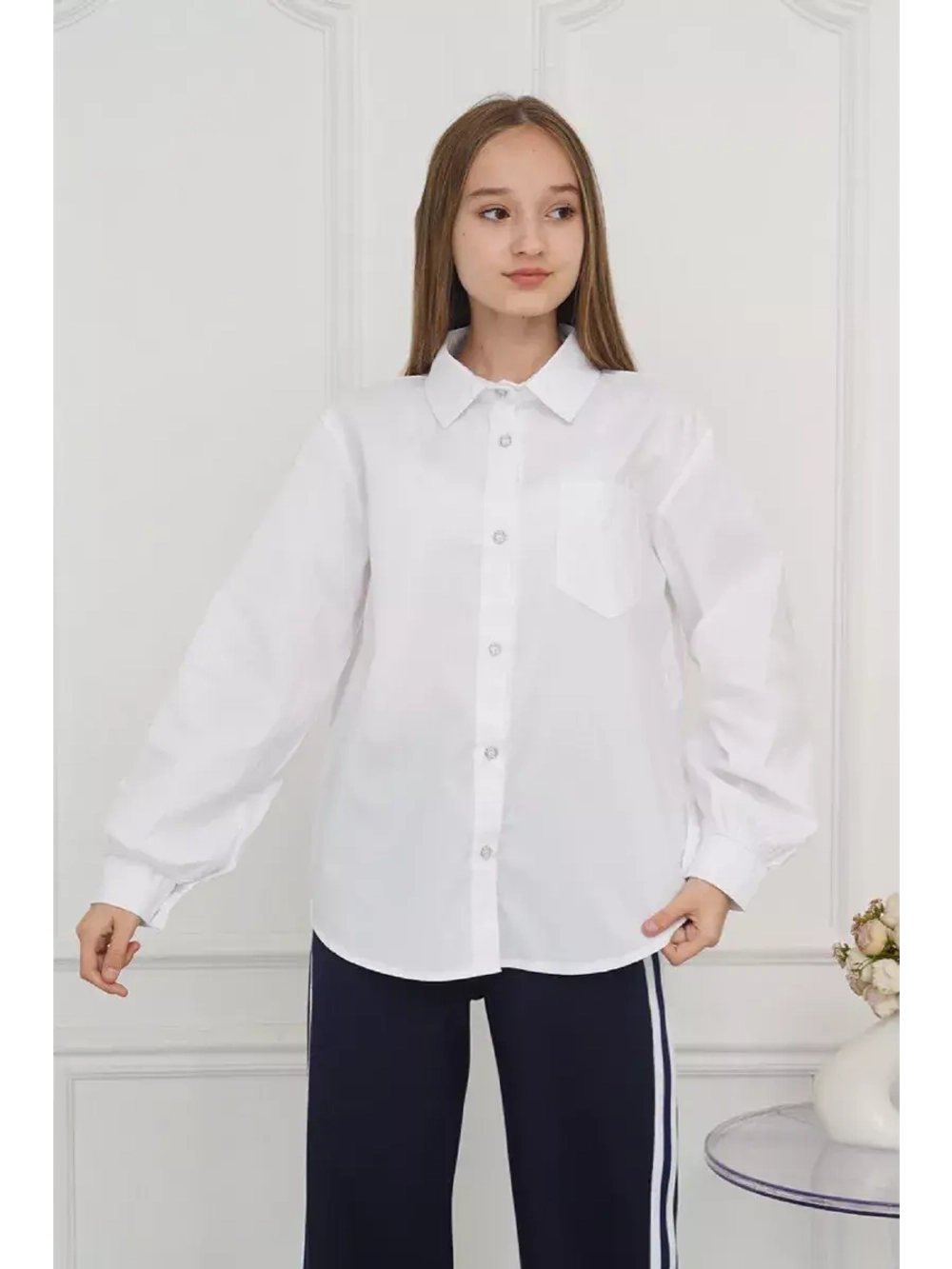 Блузка школьная для девочки оверсайз