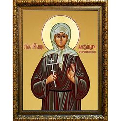 Александра Хворостянникова преподобномученица послушница. Икона на холсте.
