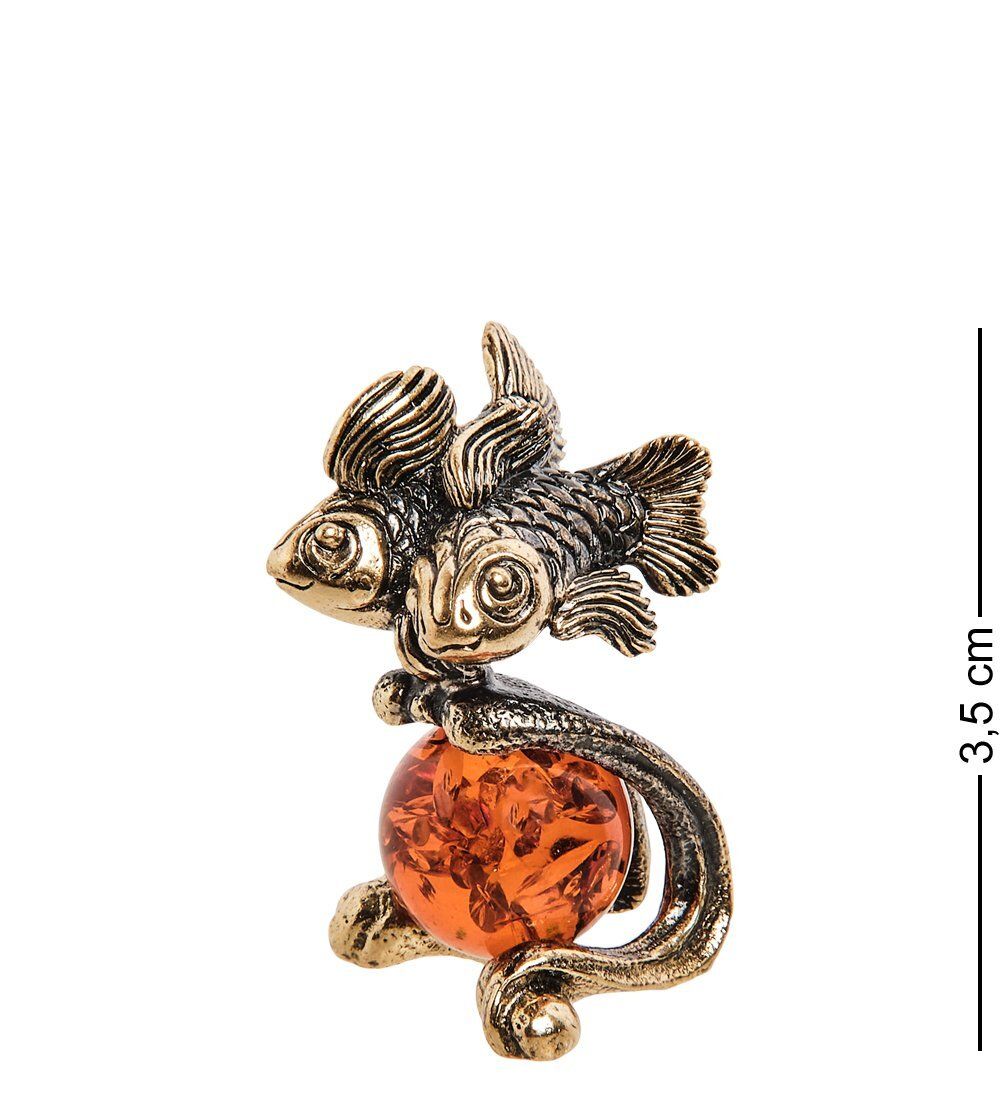 Народные промыслы AM-2883 Фигурка «Знак зодиака-Рыбы» (латунь, янтарь)