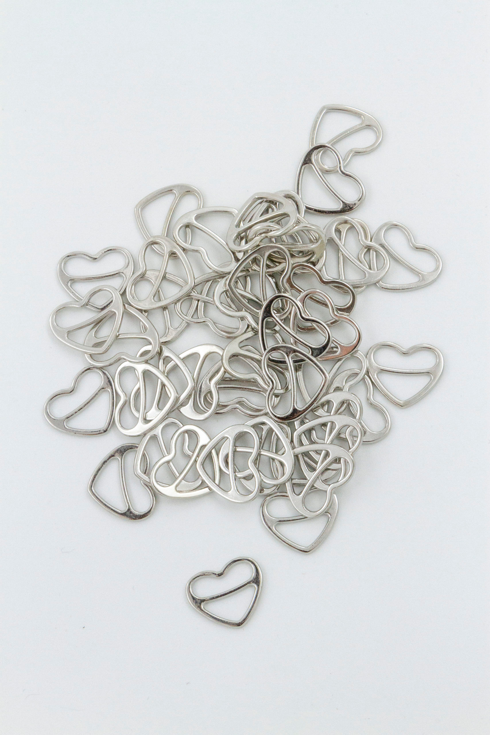 Регулятор для бюстгальтера сердечко серебро 0,8 см, 1 см