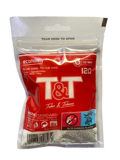 Фильтры для сигарет "T&T" 6mm Slim Long 120шт