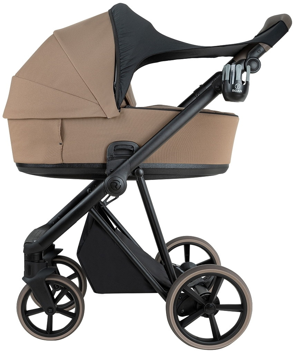 Детская коляска Roan Sol 2.0 3 в 1 с автокреслом Pituso Baesa Pro Black SLL/32/T Mocha Mousse/Black/руч.Cappuccino